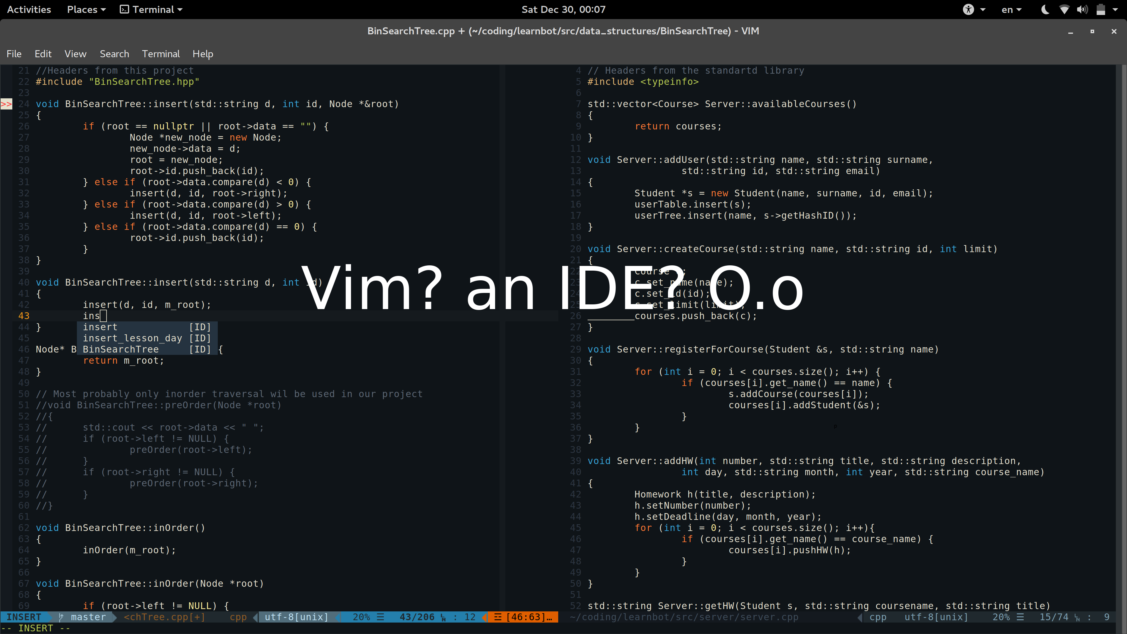 Youcompleteme vim awesome